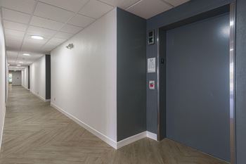 Elevator lobby and hallway